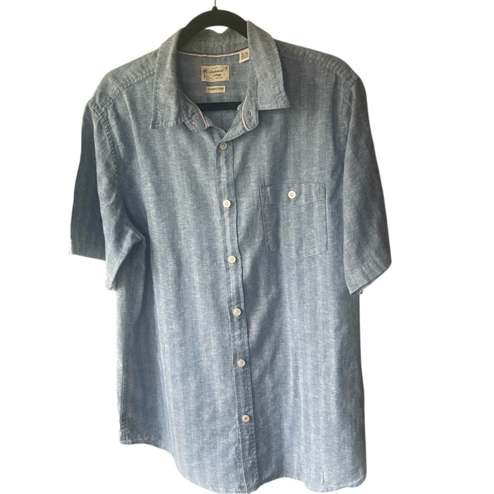 Weatherproof Vintage set of 2 Men’s Washable Linen SS Button Down Shirts, XL - Picture 6 of 14